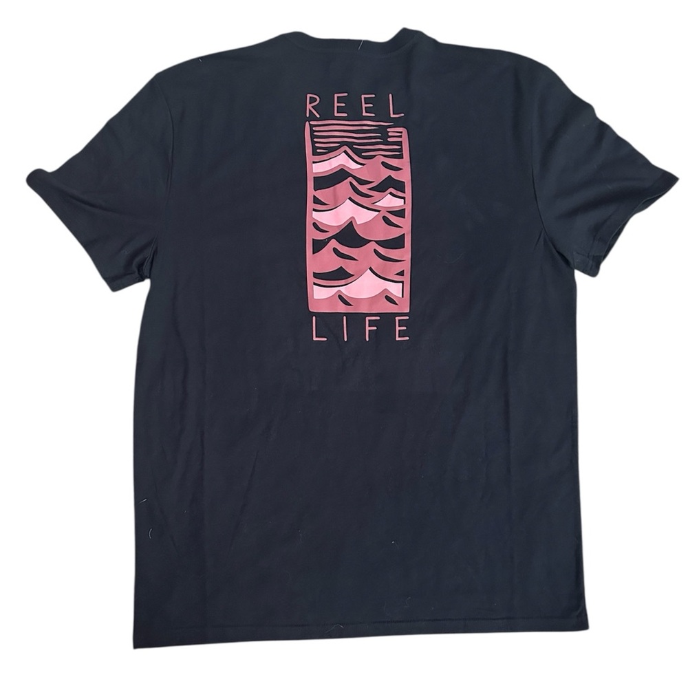 NWT Reel Life Black Pink Graphic Tee